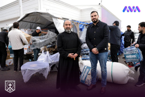 إيصال معونات طارئة للمتضرّرين من الفيضانات والسيول في جمجمال من قبل كاتدرائية مار يوخنا المعمدان